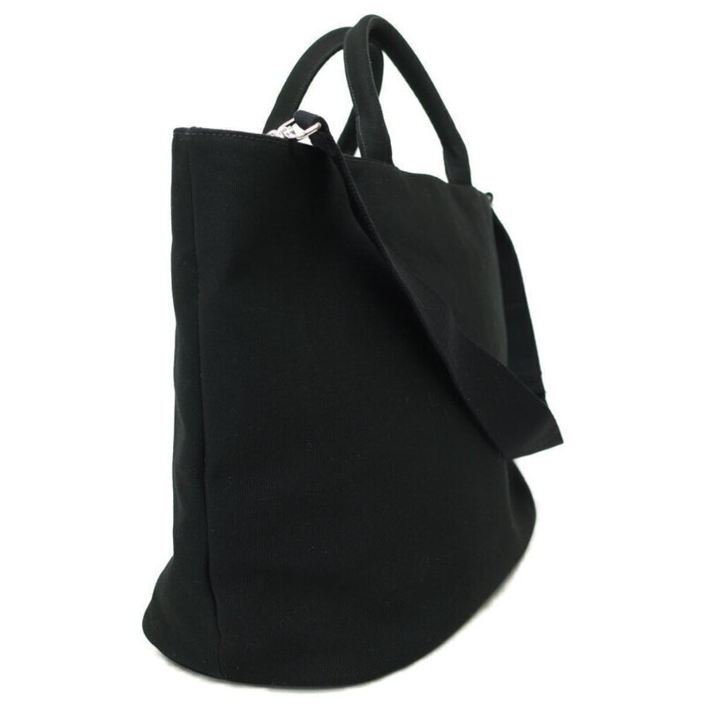 Prada Tote Logo canvas Canapa Black Shopping 2way Convertible